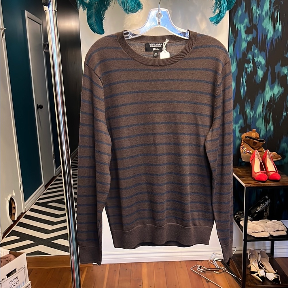 Men's Brown Striped Sweater